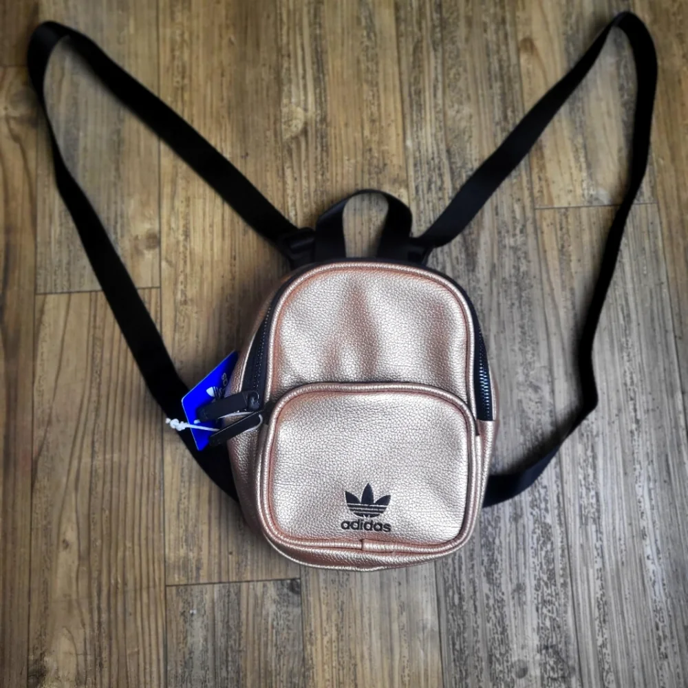 NWT.Adidas Women-Girl..ORI PU Leather Mini Backpack Rose Gold. Size Small 19*39 - Picture 2 of 7